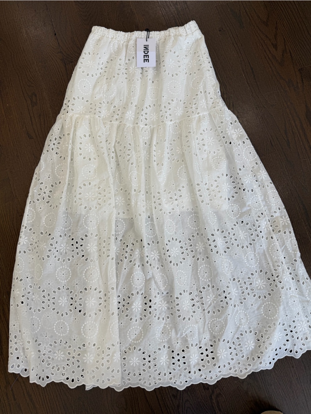 White Eyelet Tiered Skirt for Kids - Lightweight Summer Skirt